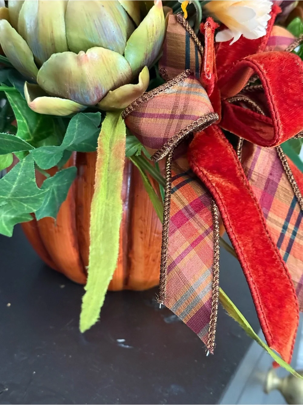 New Custom Fall Floral decor in Ceramic pumpkin planter